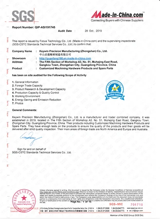Certificazione in loco dei fornitori SGS e Made-in-China.com